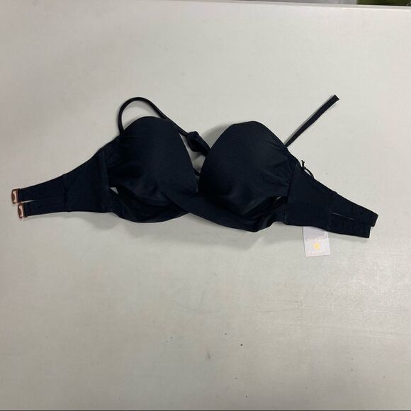 SHADE & SHORE Women’s Black Bikini Top Size‎ 32 D New With Tags - Picture 7 of 7